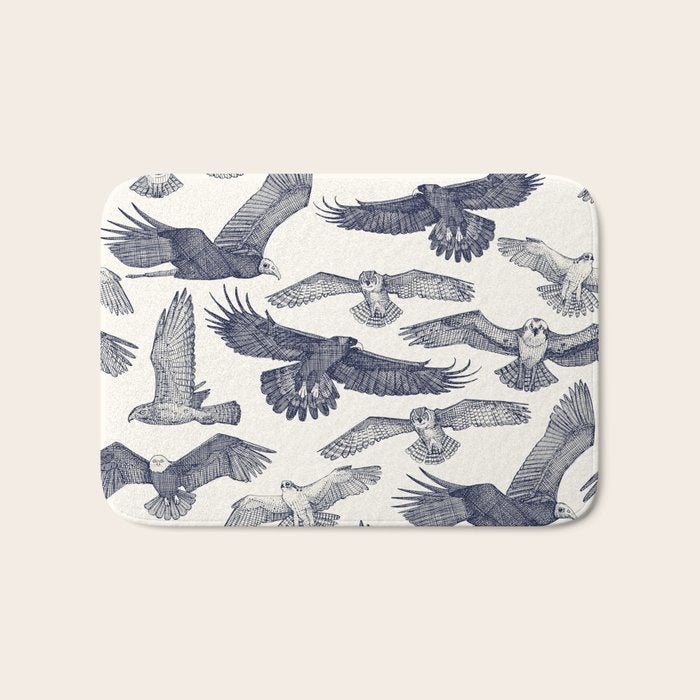 birds of prey blue Bath Mat Gallery Image 1