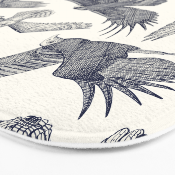birds of prey blue Bath Mat Gallery Image 3