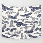 birds of prey blue Wall Tapestry Gallery Image 4