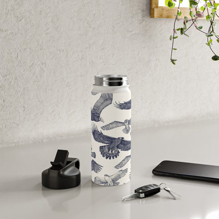 birds of prey blue Water Bottle Gallery Image 4