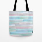 Abstract Watercolor Waves in Sky & Seafoam Tote Bag Gallery Image 1
