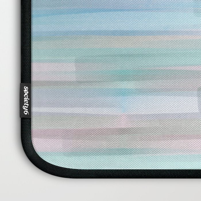 Abstract Watercolor Waves in Sky & Seafoam Laptop Sleeve Gallery Image 3