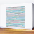 Abstract Watercolor Waves in Sky & Seafoam Wall Mural Gallery Image 2