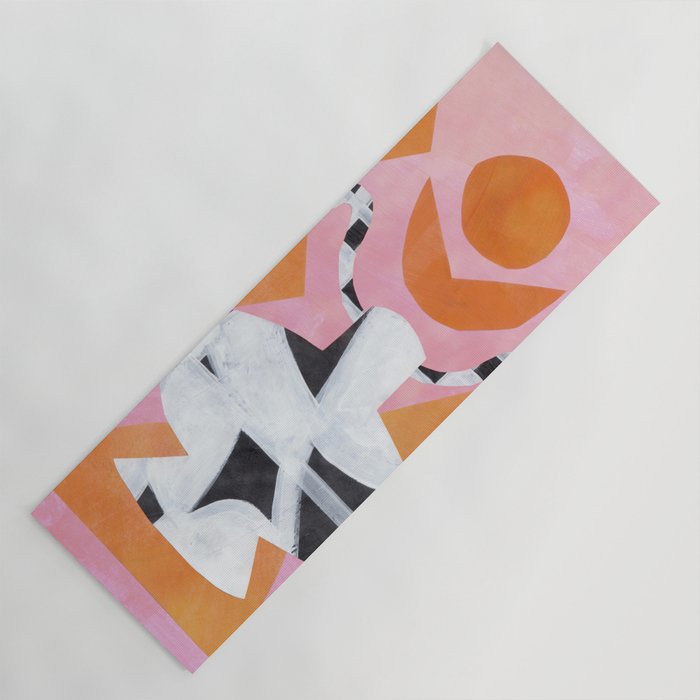 Checkered Urn Pink Orange Geometric Background Yoga Mat Gallery Image 1