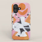 Checkered Urn Pink Orange Geometric Background iPhone Case Gallery Image 1