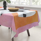 Checkered Urn Pink Orange Geometric Background Tablecloth Gallery Image 3