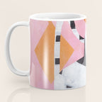 Checkered Urn Pink Orange Geometric Background Coffee Mug Gallery Image 3