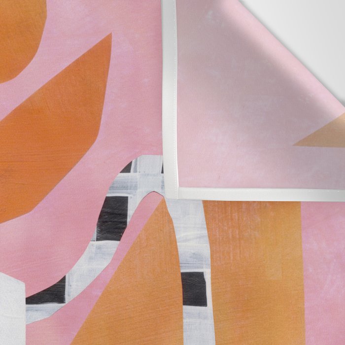 Checkered Urn Pink Orange Geometric Background Wall Tapestry Gallery Image 3