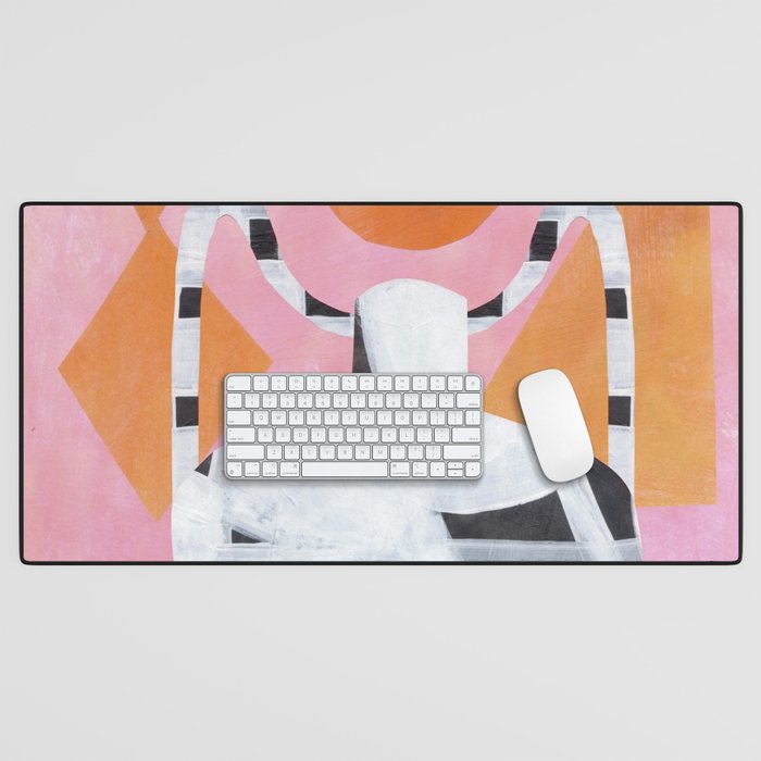 Checkered Urn Pink Orange Geometric Background Desk Mat Gallery Image 1