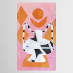 Checkered Urn Pink Orange Geometric Background Tablecloth Gallery Image 2