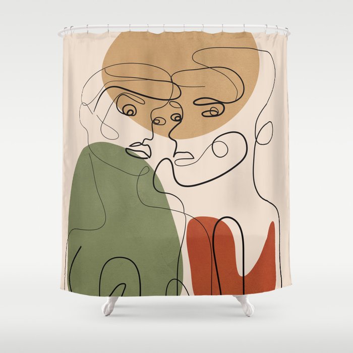 Abstract Faces 3  Shower Curtain Gallery Image 1