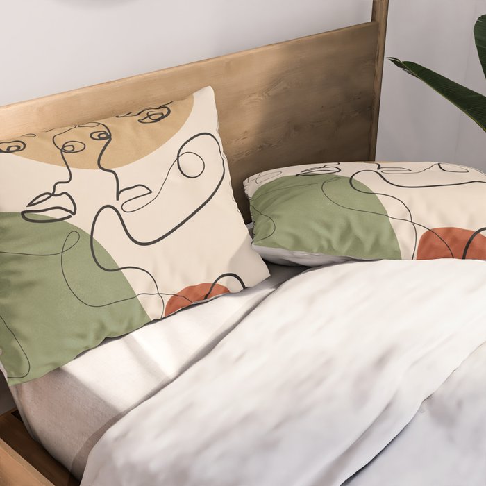 Abstract Faces 3  Pillow Sham Gallery Image 2