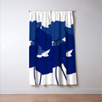 Blue Poppy Flowers on White Background #decor #society6 #buyart Window Curtain Gallery Image 3