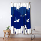 Blue Poppy Flowers on White Background #decor #society6 #buyart Window Curtain Gallery Image 5