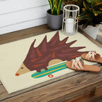 Hedgehog in hair raising speed Outdoor Rug Gallery Image 2