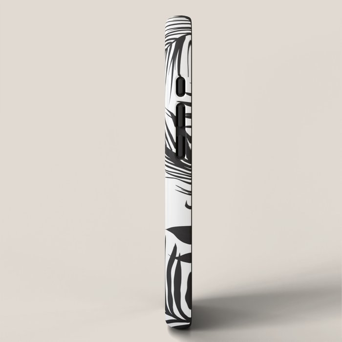 Black And White Palm Leaves iPhone Case Gallery Image 2