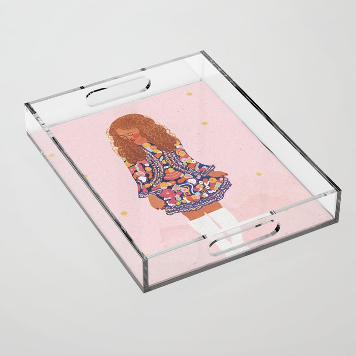 70s Girl Acrylic Tray Gallery Image 1