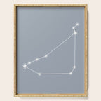 Capricorn Zodiac Star Constellation Line Art Blue Grey Serving Tray Gallery Image 1