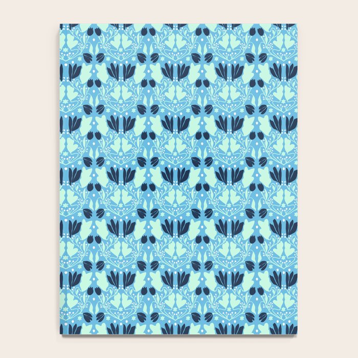 Star of David Art Nouveau Shades of Blue Jewish Star Botanical Notebook Gallery Image 4