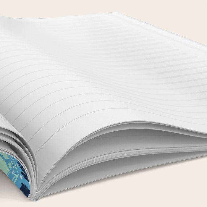 Star of David Art Nouveau Shades of Blue Jewish Star Botanical Notebook Gallery Image 2