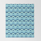 Star of David Art Nouveau Shades of Blue Jewish Star Botanical Throw Blanket Gallery Image 2