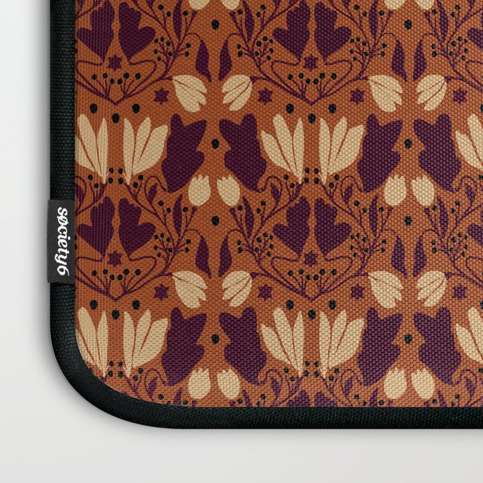 Star of David Art Nouveau Shades of Blue Jewish Star Botanical Laptop Sleeve Gallery Image 3