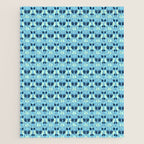 Star of David Art Nouveau Shades of Blue Jewish Star Botanical Jigsaw Puzzle Gallery Image 1