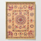 Samarkand Suzani  Antique Uzbekistan Rug Print Serving Tray Gallery Image 1