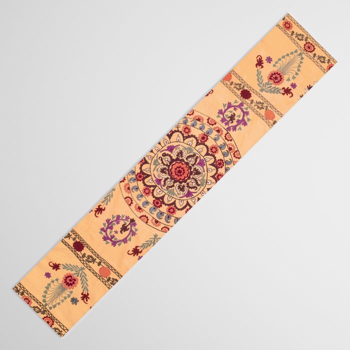 Samarkand Suzani  Antique Uzbekistan Rug Print Table Runner Gallery Image 3