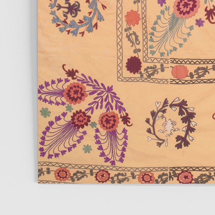 Samarkand Suzani  Antique Uzbekistan Rug Print Poster Gallery Image 3