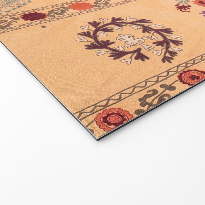 Samarkand Suzani  Antique Uzbekistan Rug Print Welcome Mat Gallery Image 2