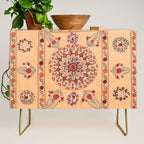 Samarkand Suzani  Antique Uzbekistan Rug Print Credenza Gallery Image 1