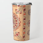 Samarkand Suzani  Antique Uzbekistan Rug Print Travel Mug Gallery Image 2