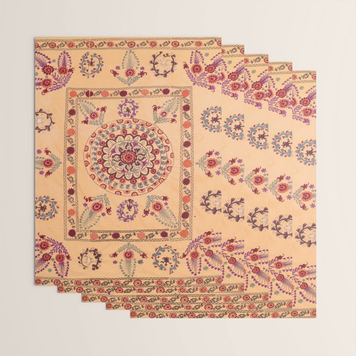 Samarkand Suzani  Antique Uzbekistan Rug Print Wrapping Paper Gallery Image 3