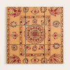 Samarkand Suzani  Antique Uzbekistan Rug Print Wood Wall Art Gallery Image 1
