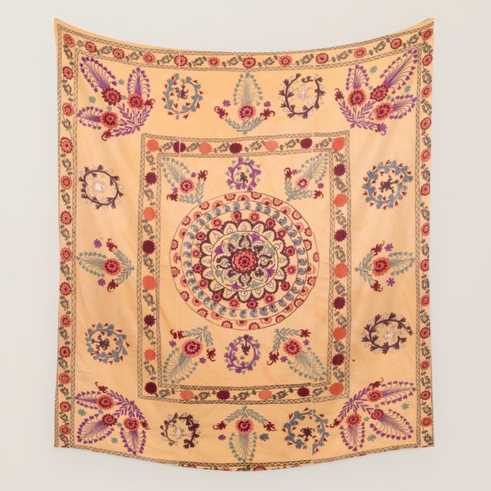 Samarkand Suzani  Antique Uzbekistan Rug Print Wall Tapestry Gallery Image 4