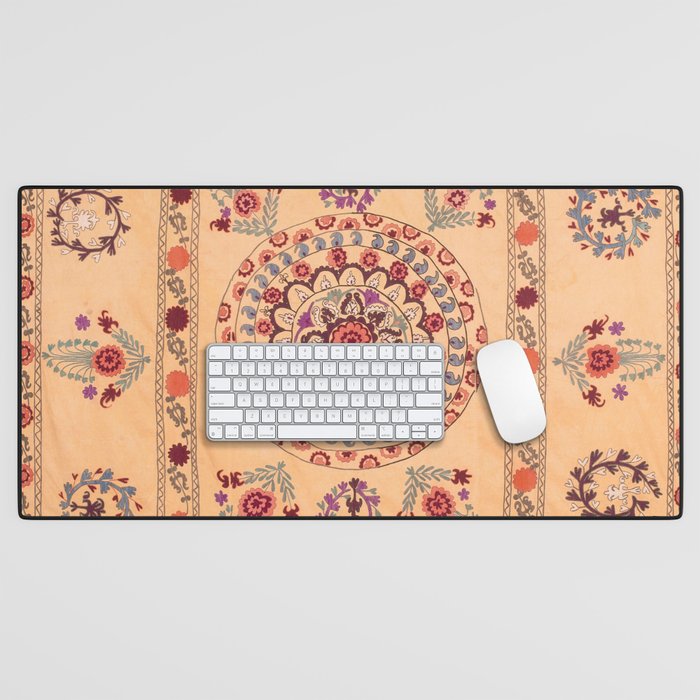 Samarkand Suzani  Antique Uzbekistan Rug Print Desk Mat Gallery Image 1