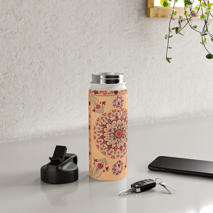 Samarkand Suzani  Antique Uzbekistan Rug Print Water Bottle Gallery Image 4