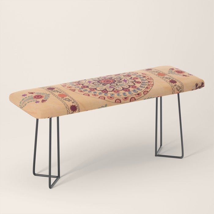 Samarkand Suzani  Antique Uzbekistan Rug Print Bench Gallery Image 1