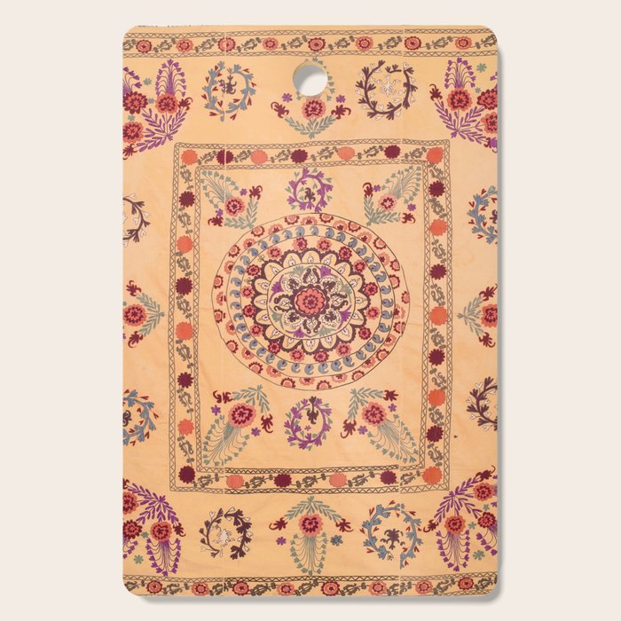 Samarkand Suzani  Antique Uzbekistan Rug Print Cutting Board Gallery Image 1
