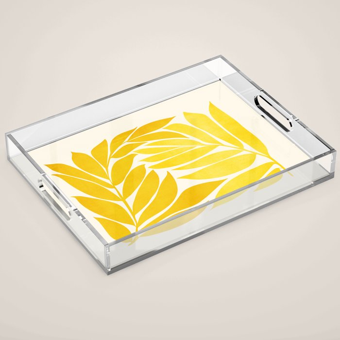 Mid Mod Vines in Yellow Acrylic Tray Gallery Image 1