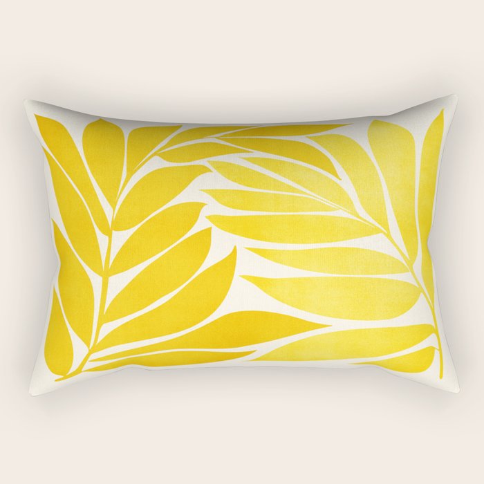 Mid Mod Vines in Yellow Rectangular Pillow Gallery Image 1
