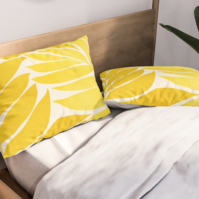 Mid Mod Vines in Yellow Pillow Sham Gallery Image 2