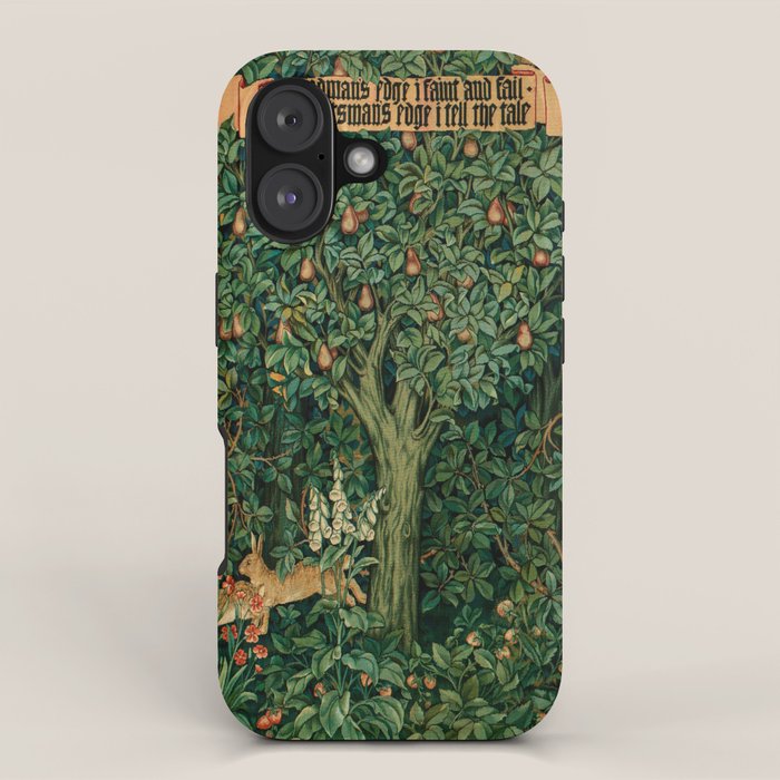 William Morris Forest Rabbits and Foxglove Greenery  iPhone Case Gallery Image 1