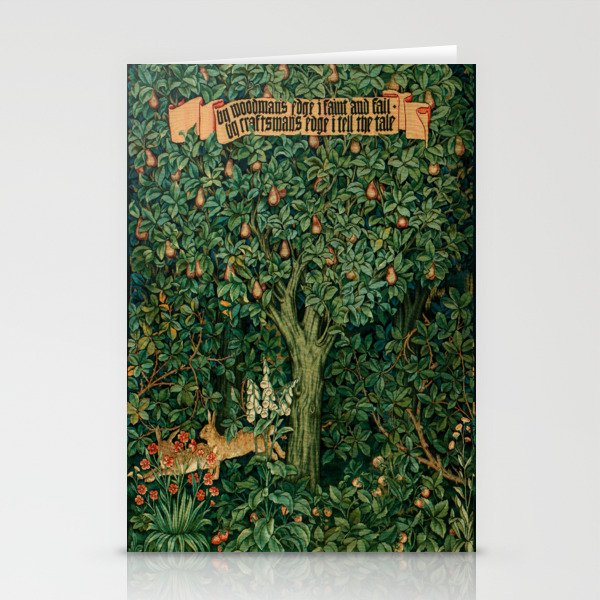 William Morris Forest Rabbits and Foxglove Greenery  Stationery Card Gallery Image 2