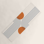Mid Century Modern Geometric 88 in Navy Blue and Orange (Rainbow and Sun Abstraction) Yoga Mat Gallery Image 1