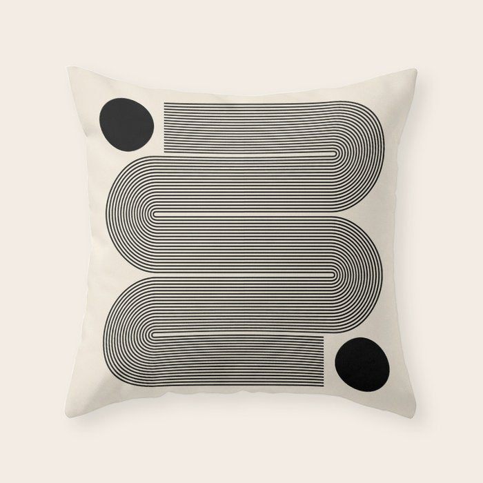 Abstraction_LINE_BLACK_DOT_VISUAL_ART_Minimlism_001A Throw Pillow Gallery Image 6