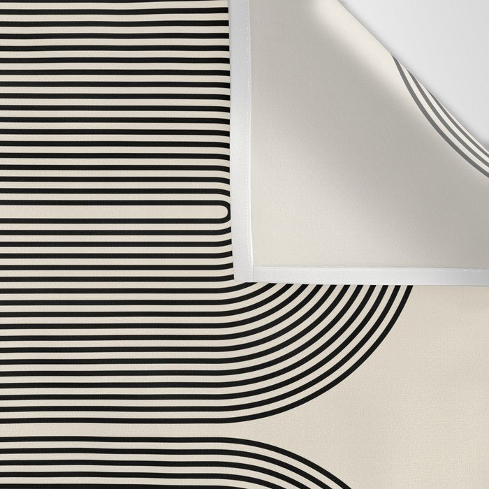 Abstraction_LINE_BLACK_DOT_VISUAL_ART_Minimlism_001A Wall Tapestry Gallery Image 3