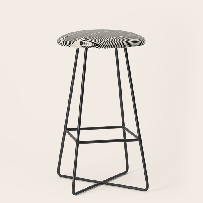 Abstraction_LINE_BLACK_DOT_VISUAL_ART_Minimlism_001A Stool Gallery Image 1