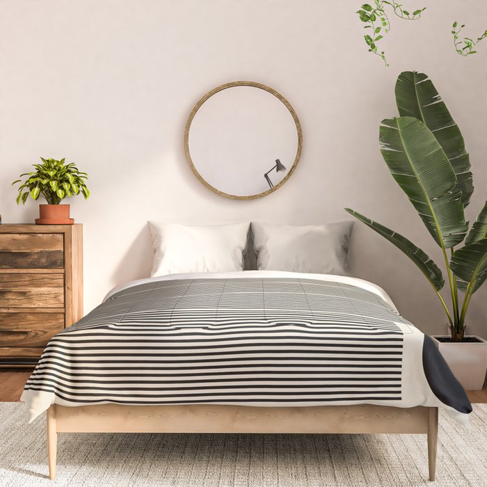 Abstraction_LINE_BLACK_DOT_VISUAL_ART_Minimlism_001A Comforter Gallery Image 3